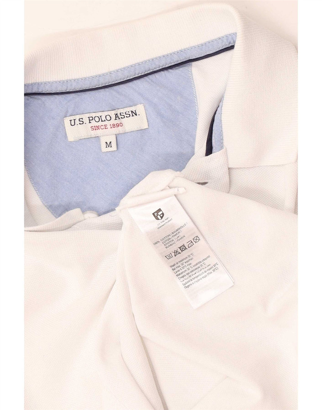 Polo Assn. degli Stati Uniti Polo da uomo in cotone bianco medio
