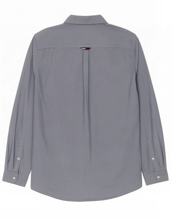 Camicia da uomo Regular Fit Tommy Hilfiger in cotone blu medio
