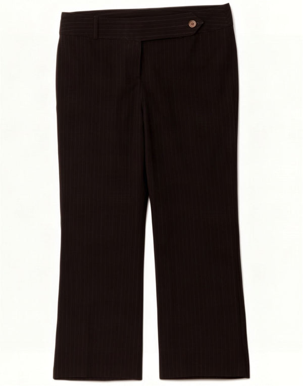 Marks & Spencer Pantaloni da abito da donna UK 16 Large W36 L29 Gessato nero