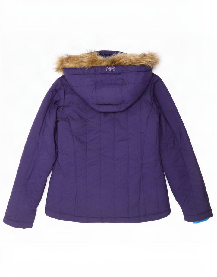 Giacca da sci con cappuccio da donna Helly Hansen UK 14 Large Viola Poliestere