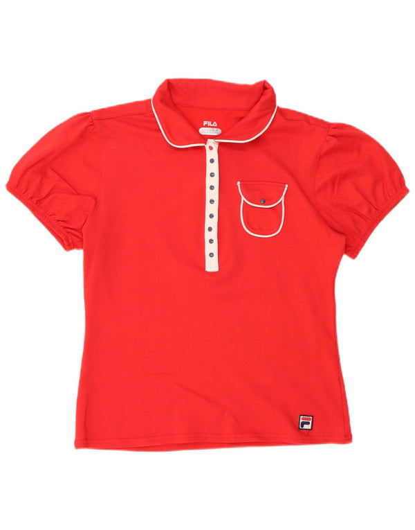 Polo da donna FILA UK 16 grande rossa in cotone