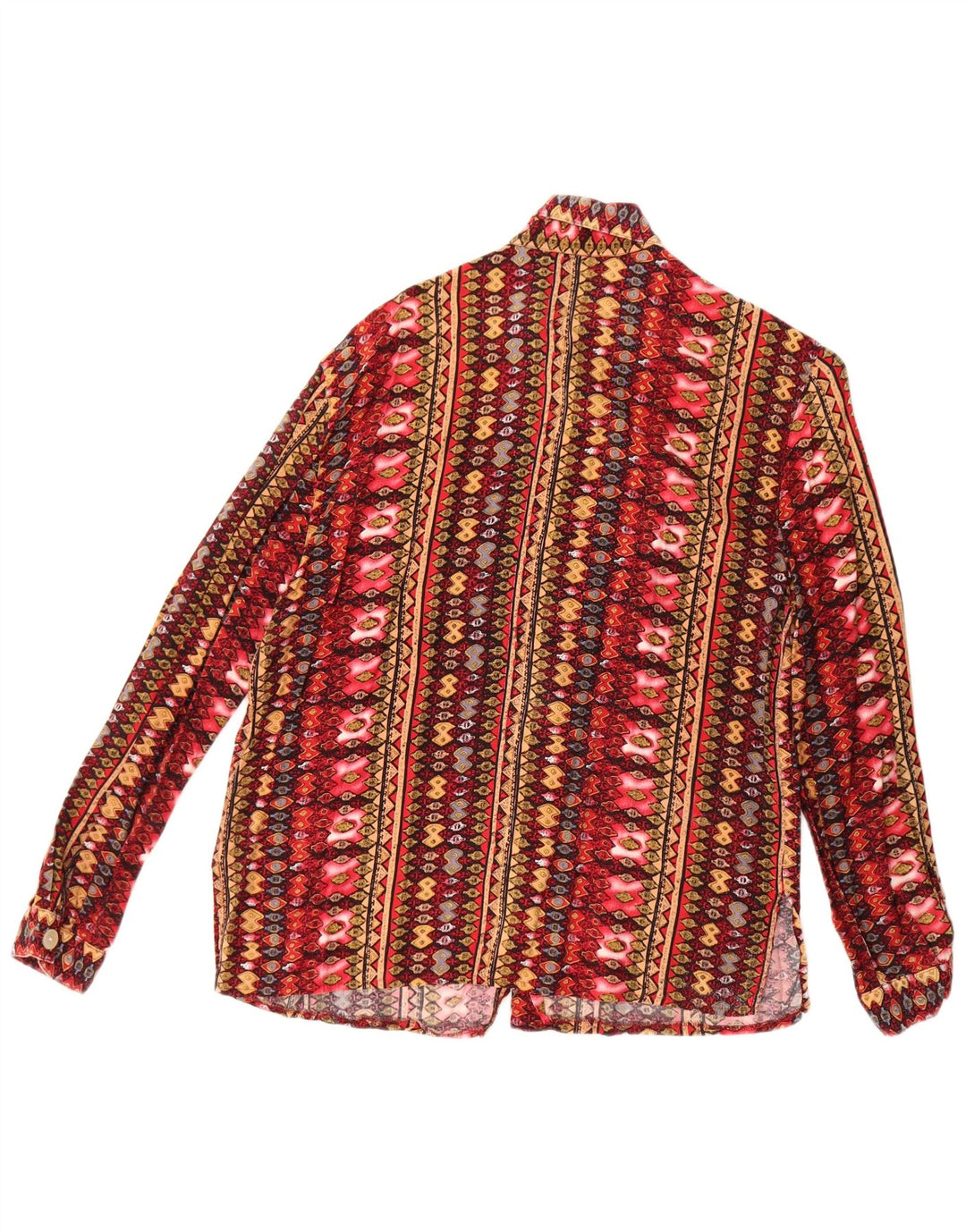 Camicia vintage da donna ampia vestibilità EU 40 media multicolore geometrica