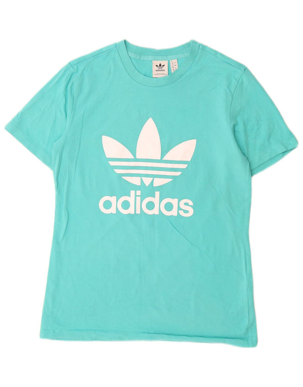 T-shirt grafica da donna Adidas Top UK 12 medio turchese cotone