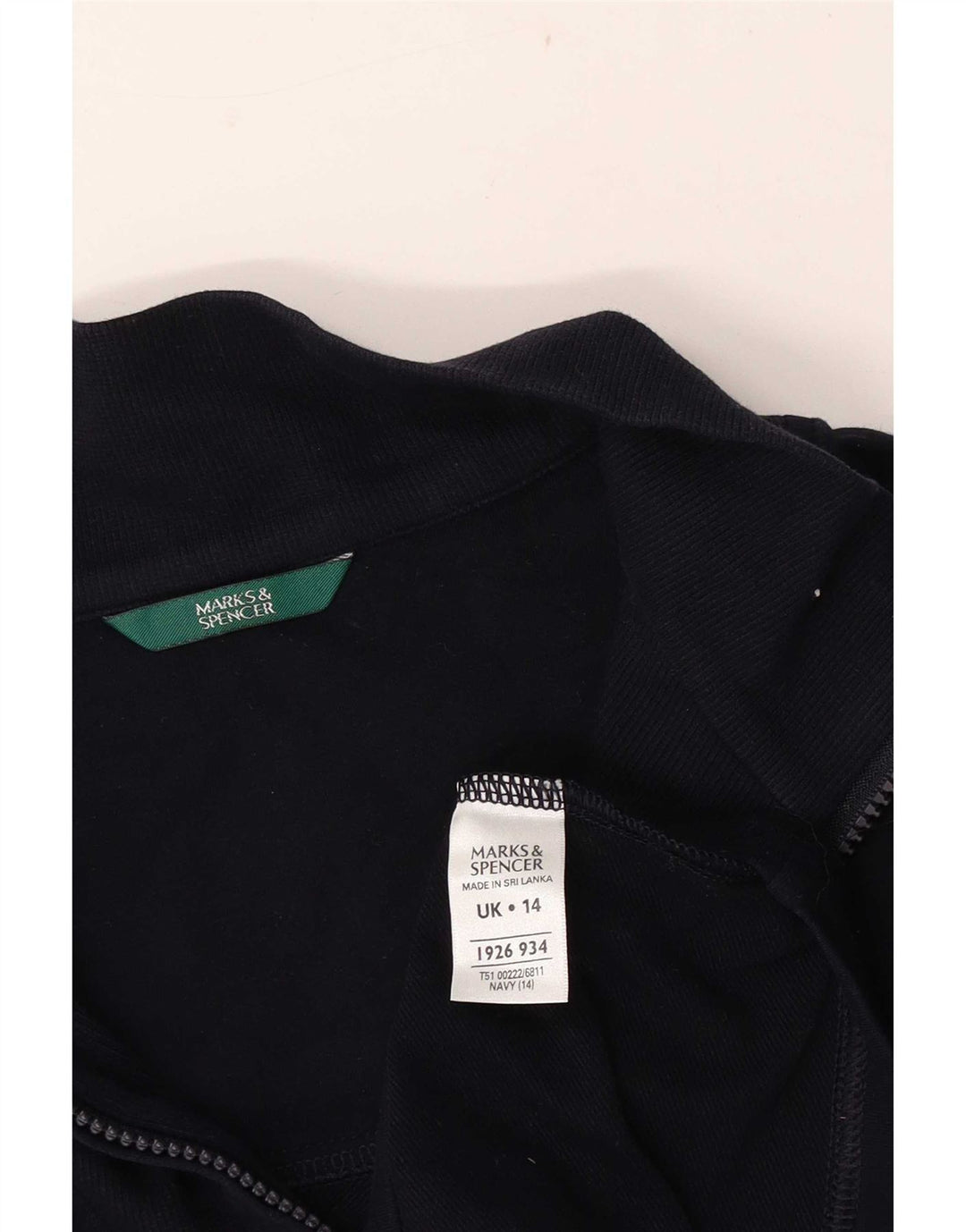 Felpa con collo con zip da donna Marks & Spencer UK 14 medio blu navy