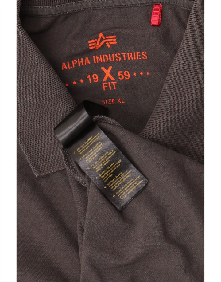 Polo da uomo ALPHA INDUSTRIES XL in cotone grigio