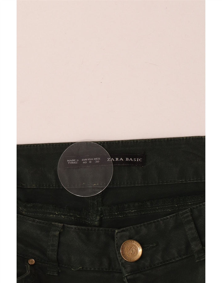 Jeans crop slim da donna Zara EU 40 medio W30 L24 verde