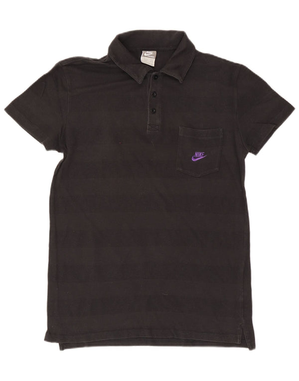 Polo grafica da uomo NIKE UK 39/41 cotone a righe nere medie