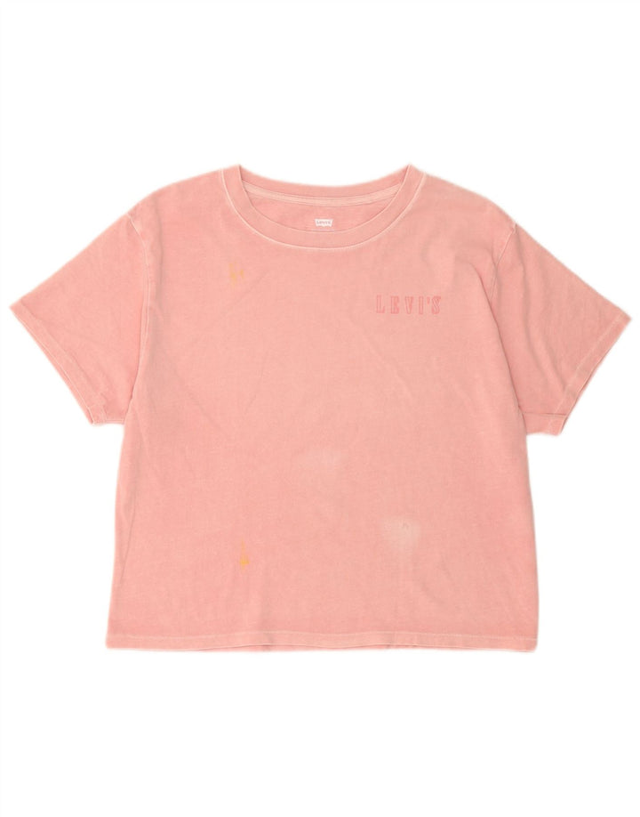 Levi's T-shirt grafica oversize da donna Top UK 10 Small Rosa