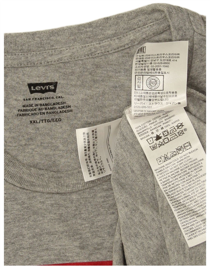 T-shirt grafica da uomo Levi's Top 2XL Logo in cotone grigio