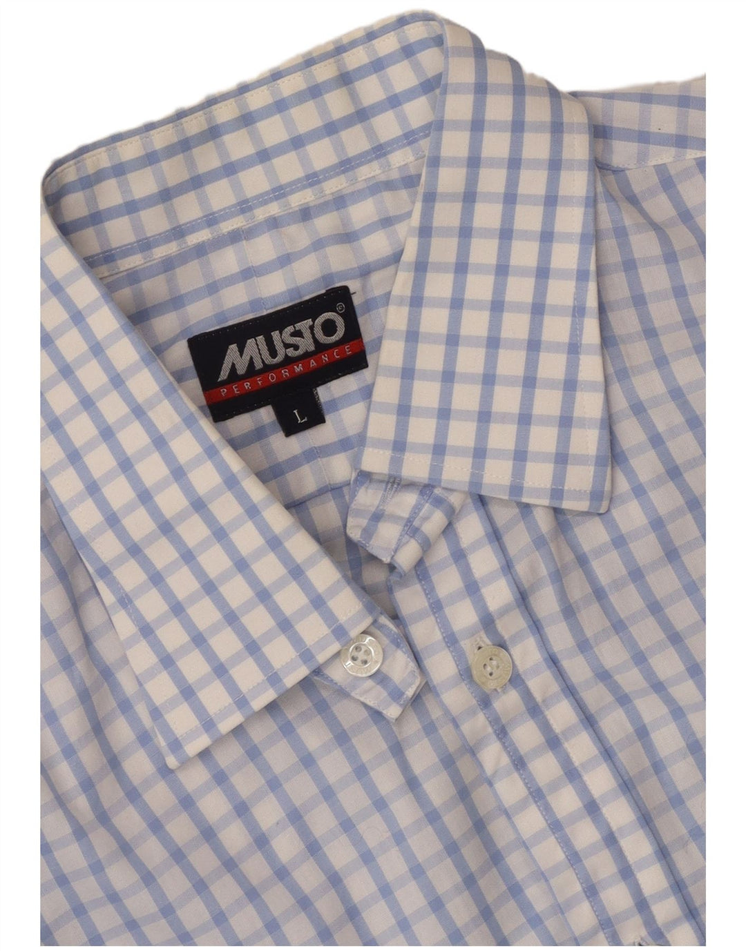 Musto Camicia da uomo slim fit grande a quadretti bianchi