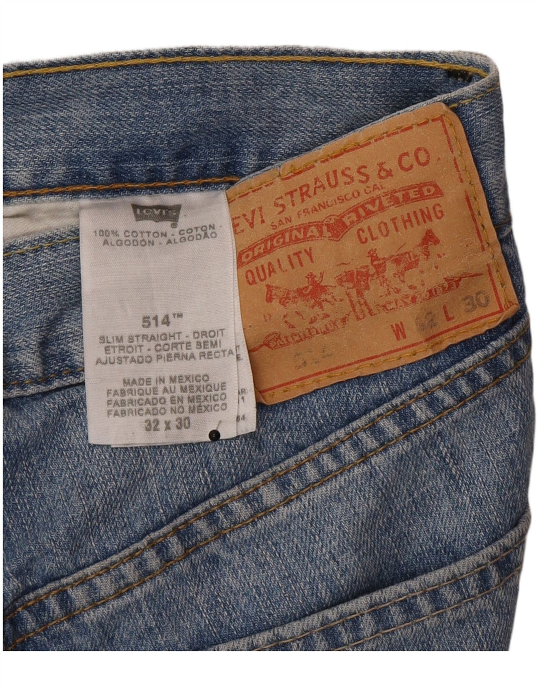 Levi's Uomo 512 Slim Jeans dritti W32 L30 Cotone Blu