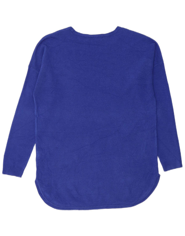 Marks & Spencer Womens Oversized Boat Neck Jumper Sweater UK 10 Small Blue