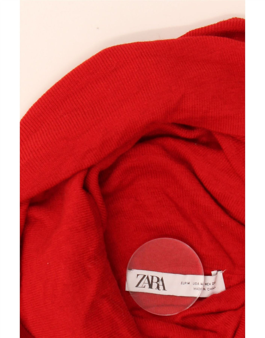Maglione ZARA da donna con collo alto corto UK 12 rosso medio