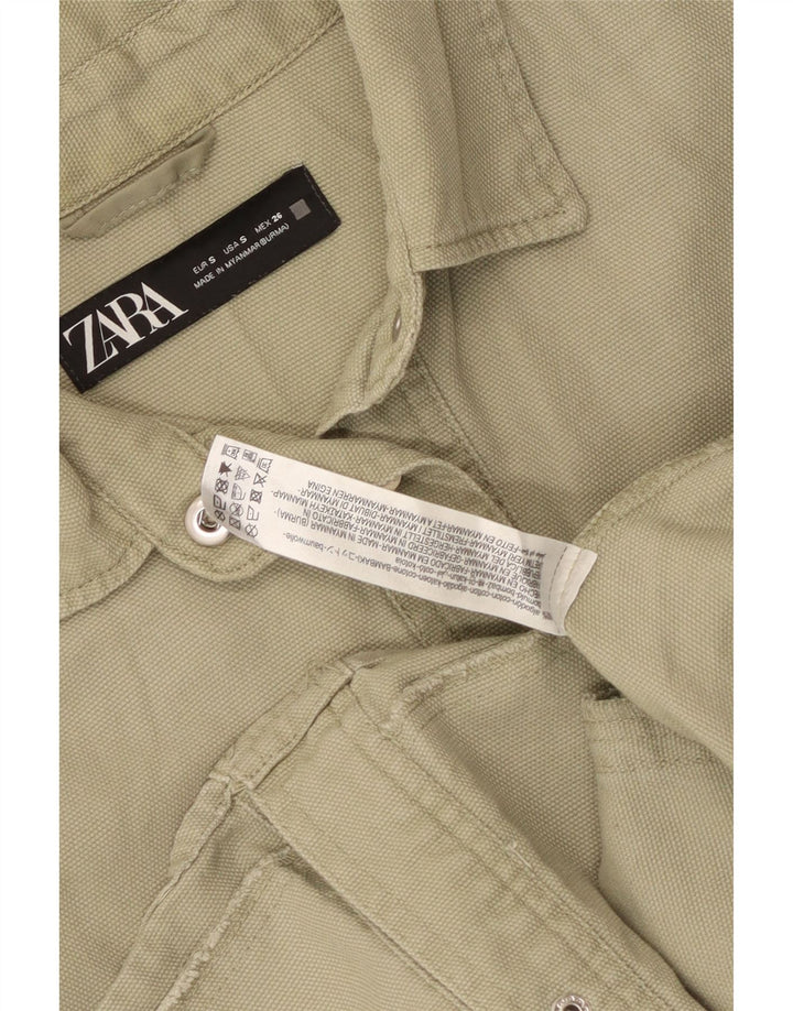 Camicia oversize da donna Zara UK 10 piccola in cotone verde