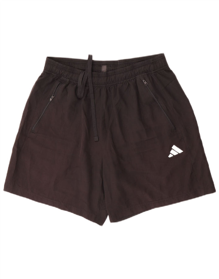 Pantaloncini sportivi da uomo Adidas grandi in poliestere nero