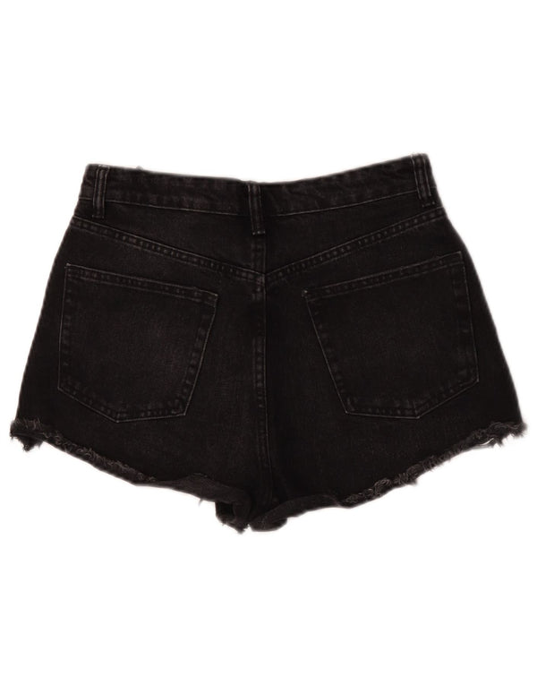 Pantaloncini in denim invecchiato da donna Zara EU 36 XS W26 cotone nero