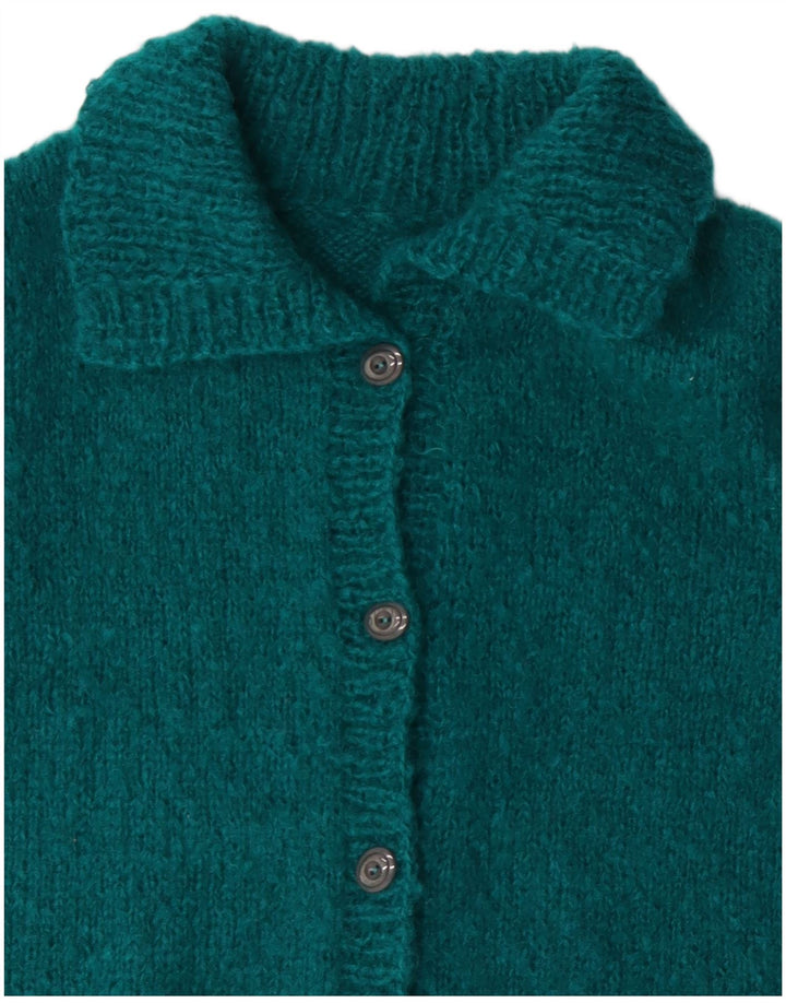 Maglione cardigan da donna vintage UK 12 blu medio