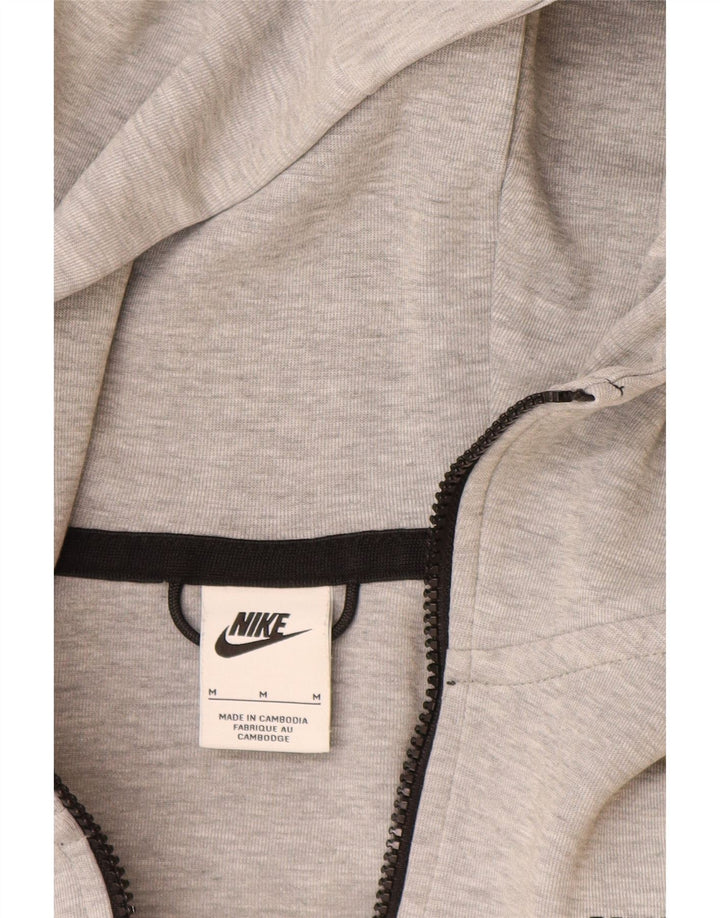 Maglione con cappuccio e zip da uomo NIKE in cotone grigio medio