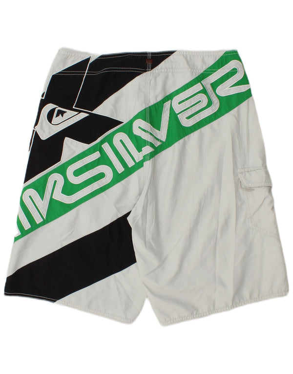 QUIKSILVER Pantaloncini da bagno grafici da uomo Grandi poliestere color block bianco