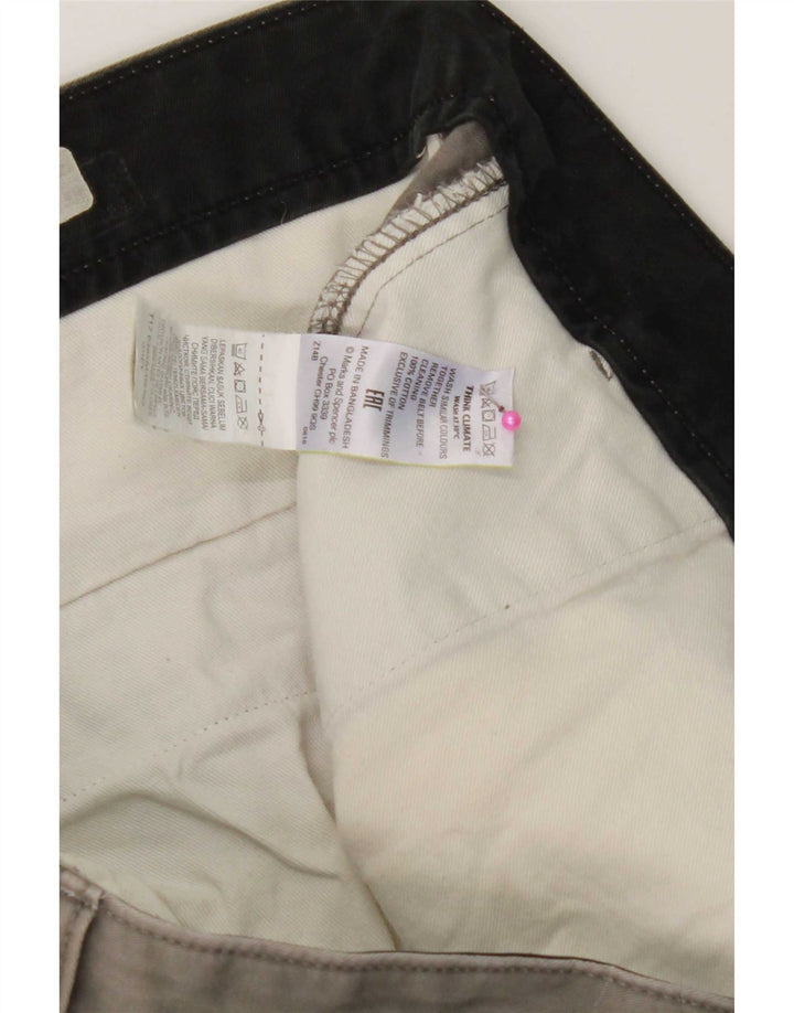 Pantaloni chino dritti da uomo Marks & Spencer W38 L29 cotone grigio