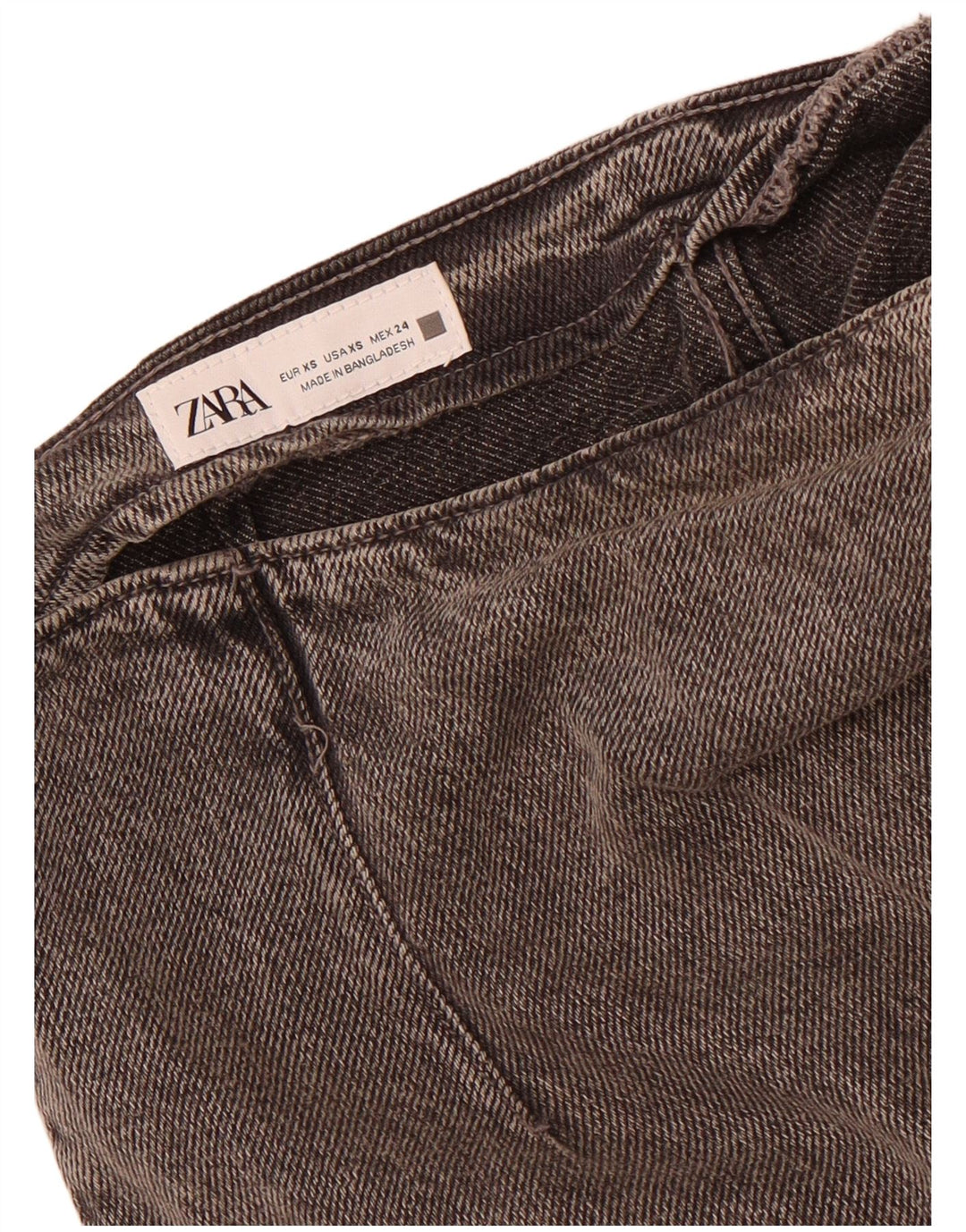 Gonna in denim Zara da donna XS W24 in cotone grigio