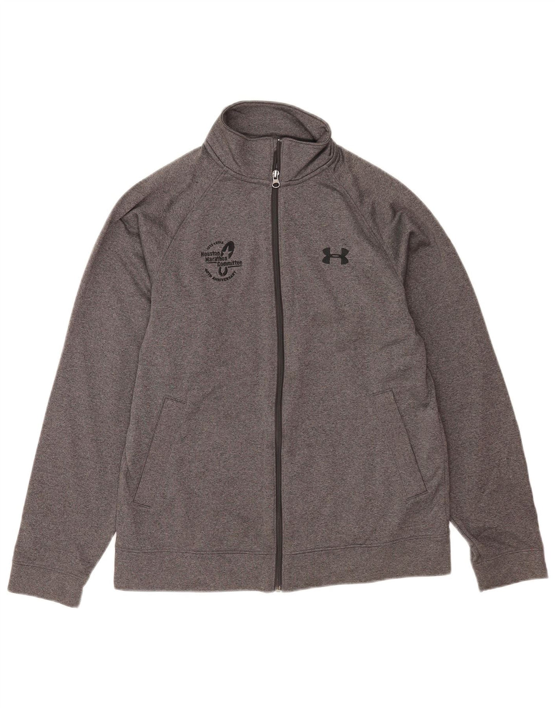 Giacca da tuta grafica da uomo Under Armour in poliestere grigio medio