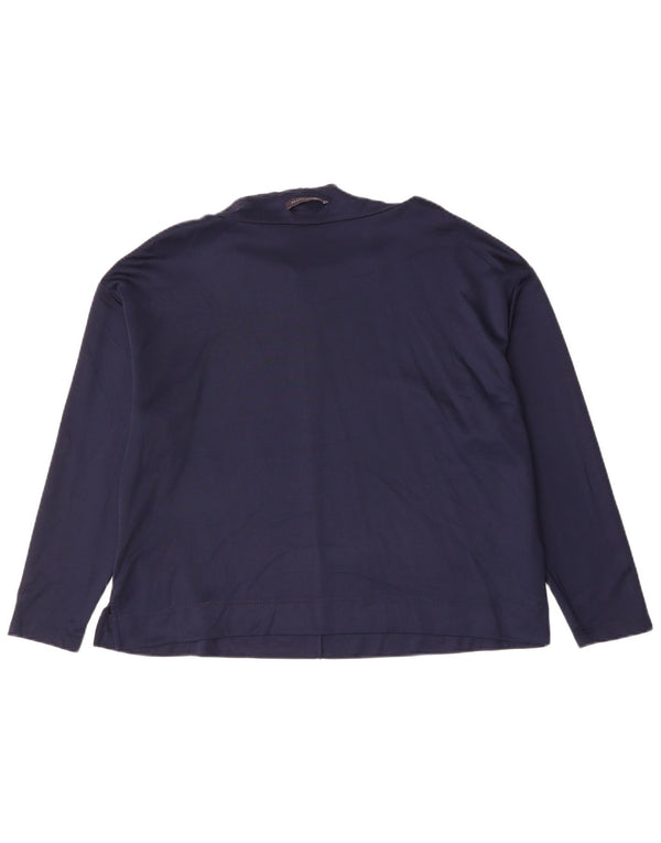 Top manica lunga da donna Marks & Spencer UK 20 2XL cotone blu navy