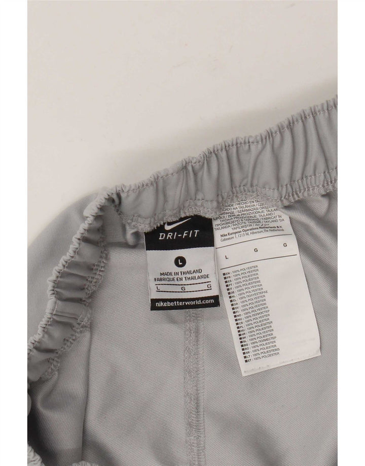 Pantaloncini sportivi Nike Dri Fit Graphic da donna UK 16 Large Grigio Poliestere