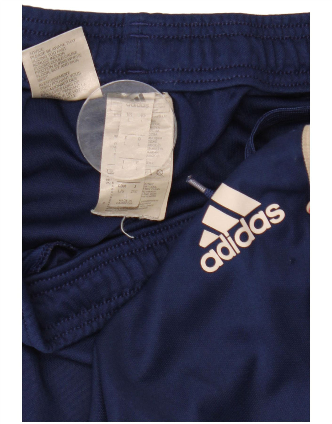 Pantaloni da tuta da uomo Adidas Large in poliestere blu navy