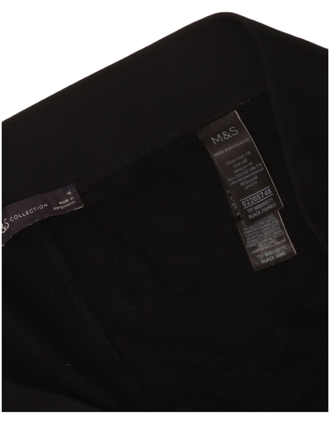 Leggings da donna Marks & Spencer UK 18 XL cotone nero