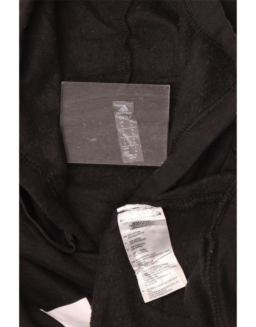 Maglione con cappuccio grafico da uomo ADIDAS piccolo in cotone nero