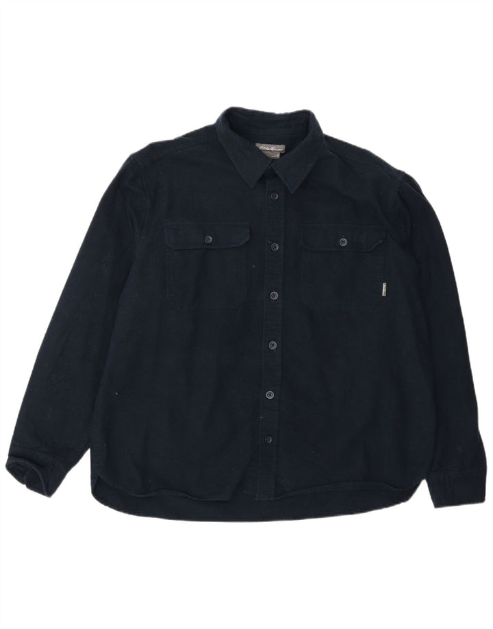 Camicia da uomo Eddie Bauer in cotone blu navy medio