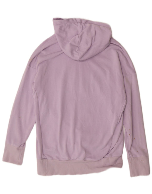 Maglione con cappuccio oversize grafico da donna Adidas UK 8/10 piccolo cotone viola