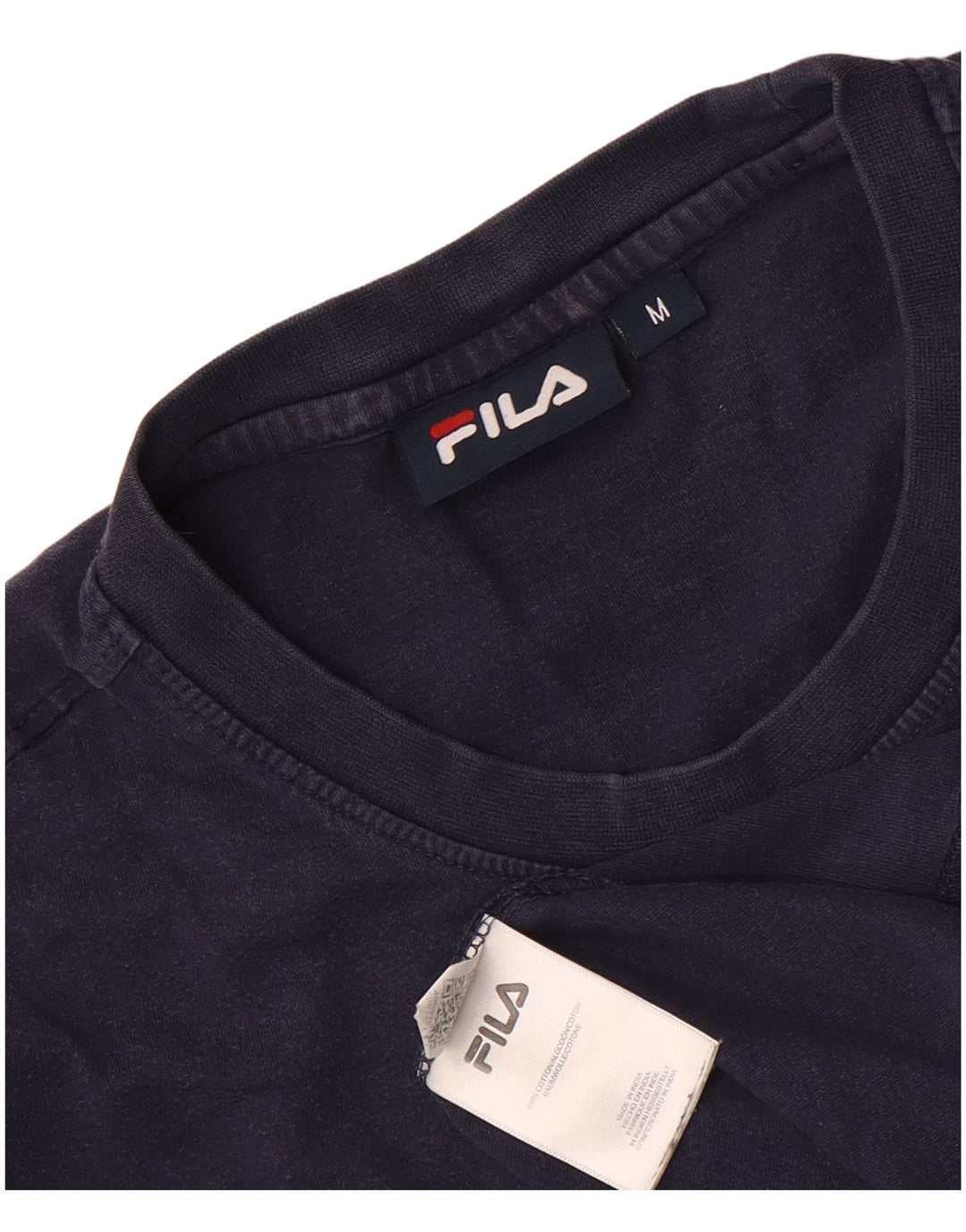 T-shirt grafica da uomo Fila Top in cotone blu navy medio