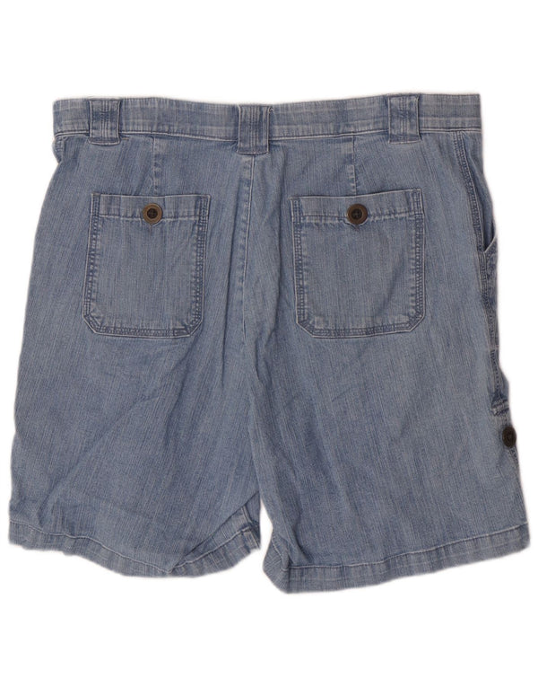 Lee Pantaloncini di jeans a vita alta da donna US 14 XL W34 Blu Cotone