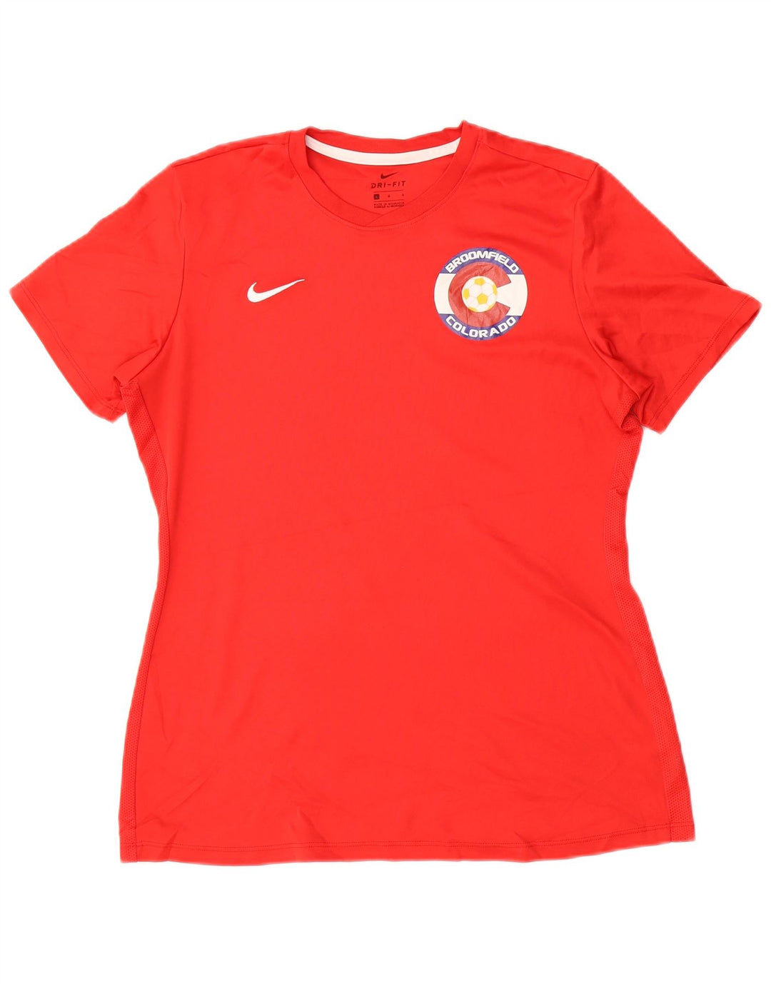 T-shirt NIKE Dri Fit da donna Top UK 16 Large Rosso Poliestere