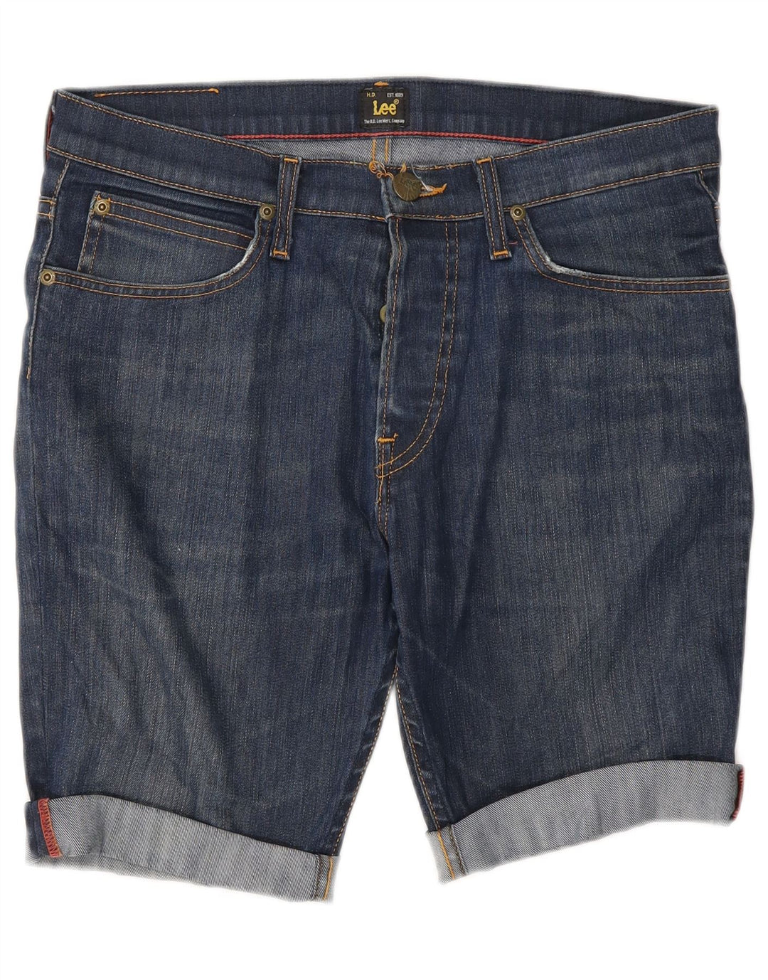 Pantaloncini di jeans Jegger da donna Lee W31 cotone blu medio