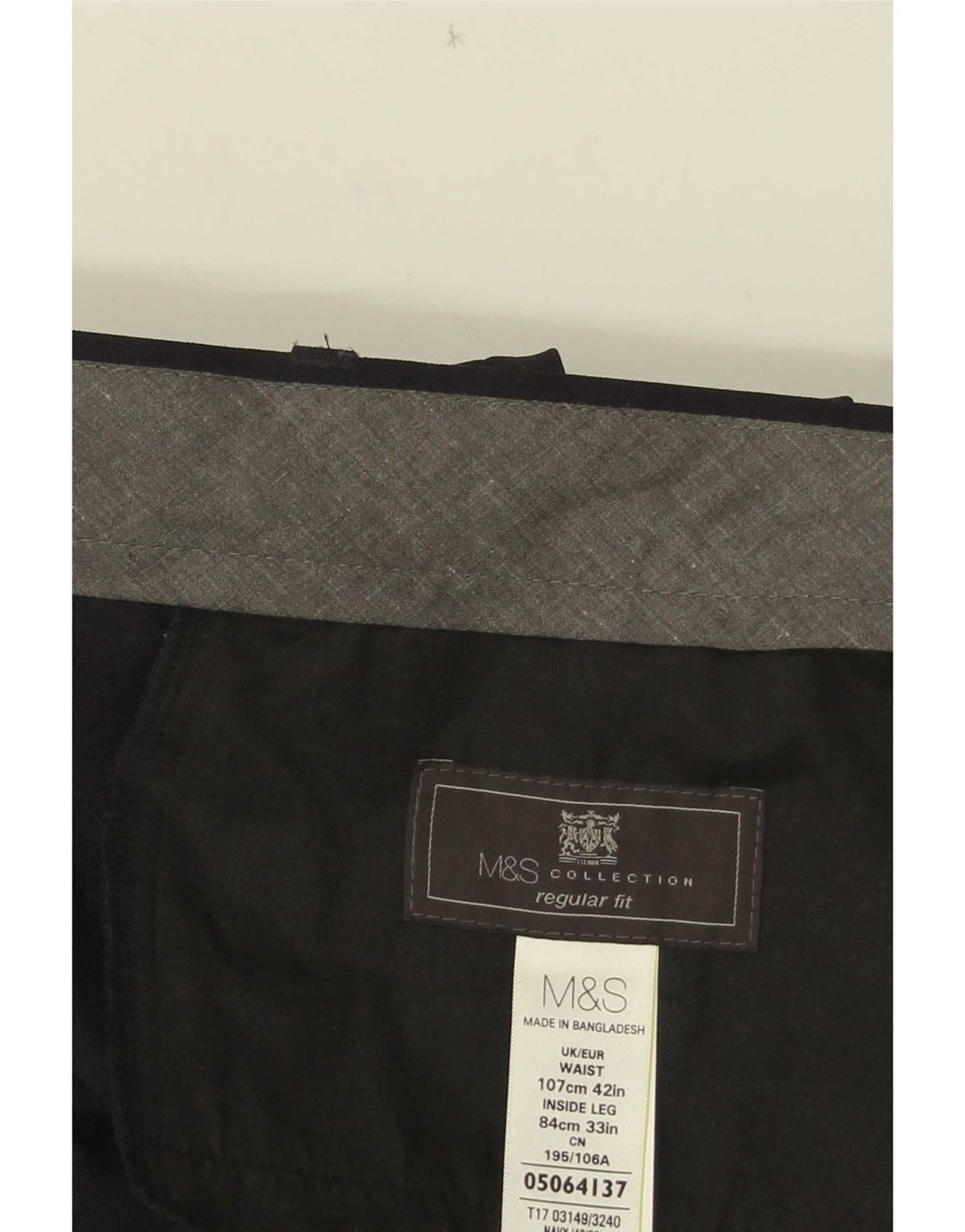 Pantaloni da abito dritti da uomo Marks & Spencer vestibilità regolare W42 L29 neri