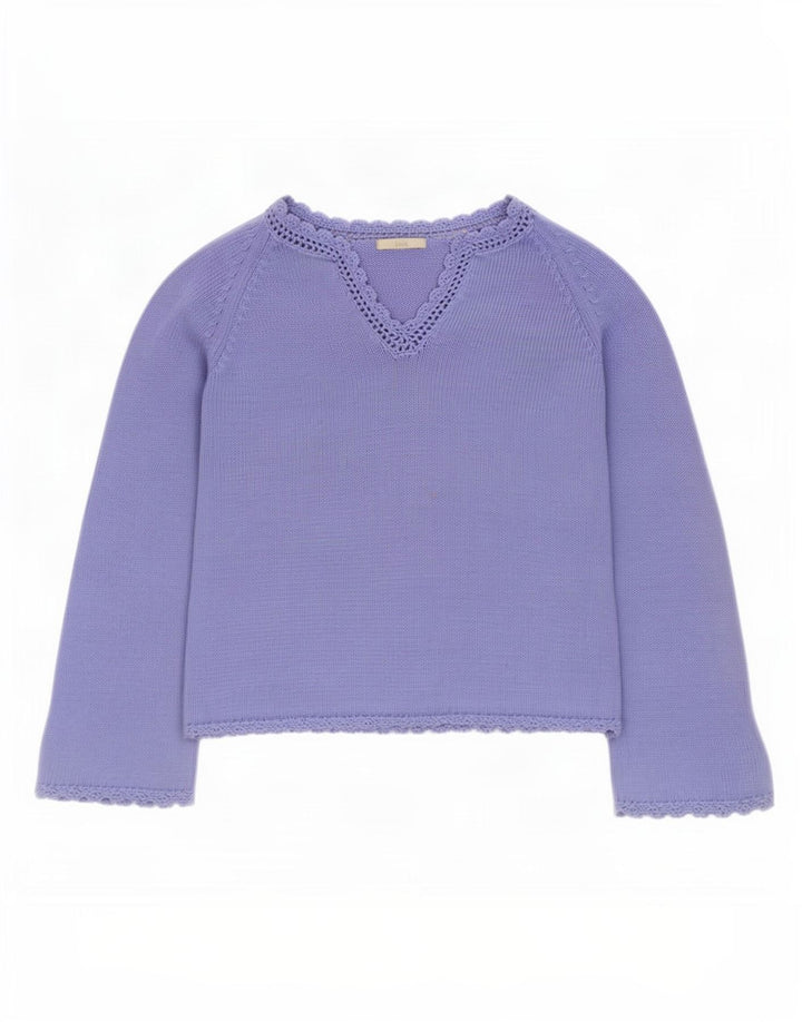 Marks & Spencer Top da donna a maniche lunghe UK 16 Large Blu Cotone