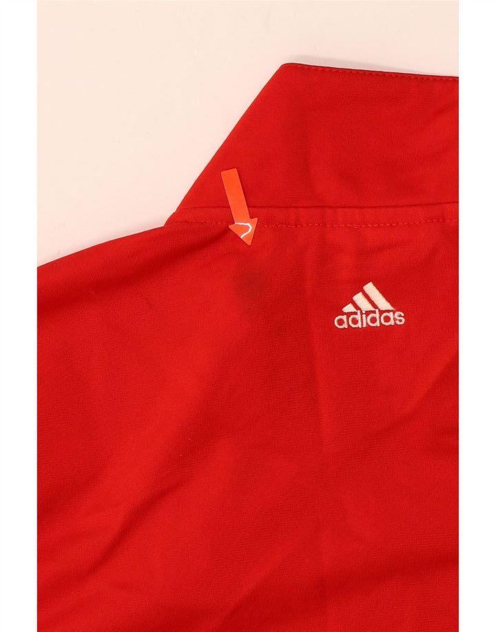Giacca superiore della tuta da ragazzo ADIDAS 13-14 anni Poliestere color block rosso