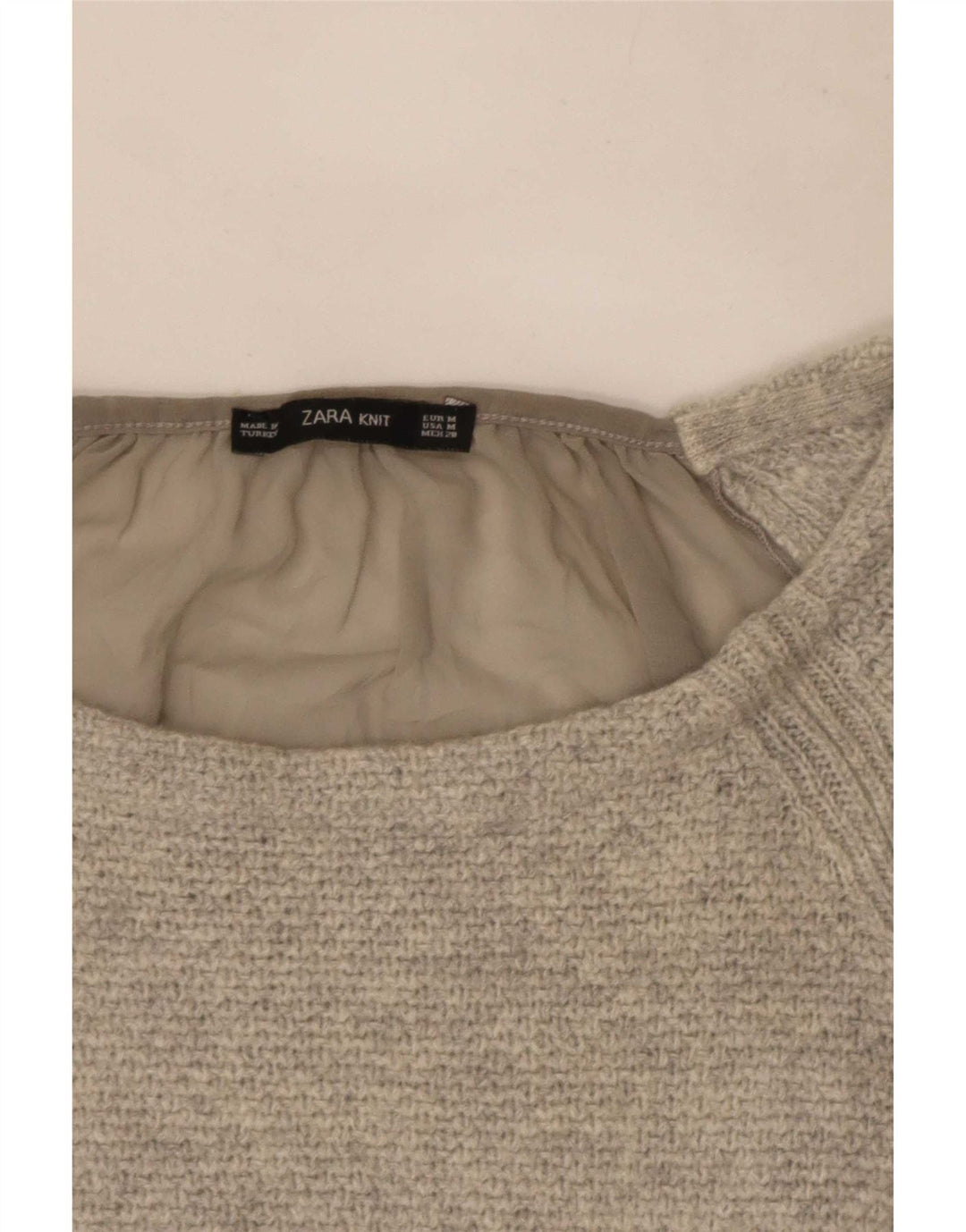 Top Zara da donna a maniche lunghe UK 12 Grigio medio