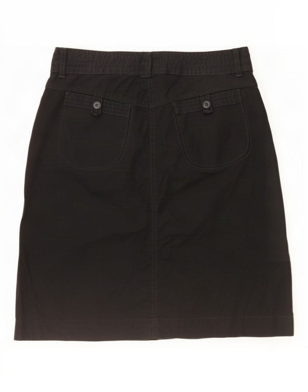 Gonna dritta da donna Marks & Spencer UK 14 grande W34 cotone nero