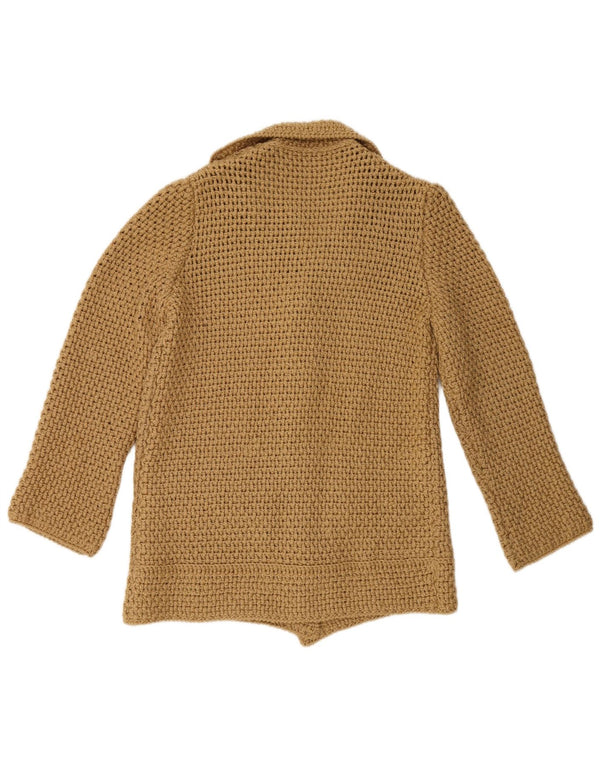 Maglione cardigan da donna vintage UK 16 grande beige