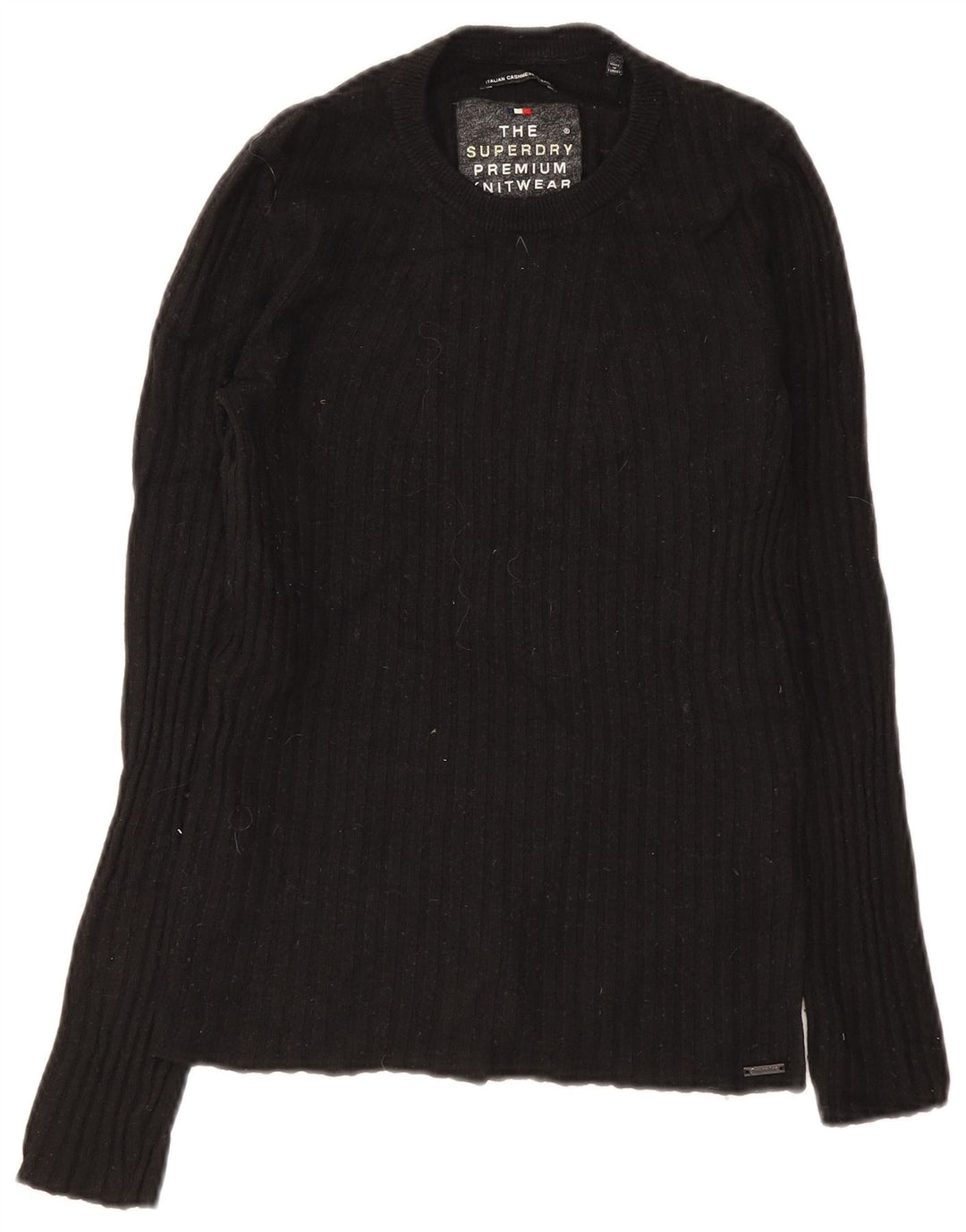 Maglione maglione girocollo da donna Superdry UK 8 Small Lana nera