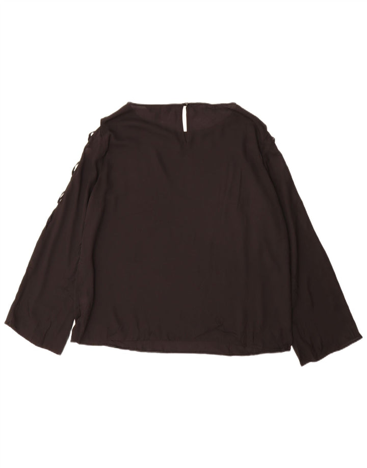 Top camicetta a maniche lunghe da donna Lipsy UK 16 grande poliestere nero