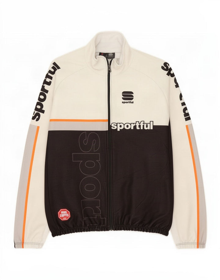 Giacca sportiva da uomo con grafica Sportful XL in poliestere color block bianco