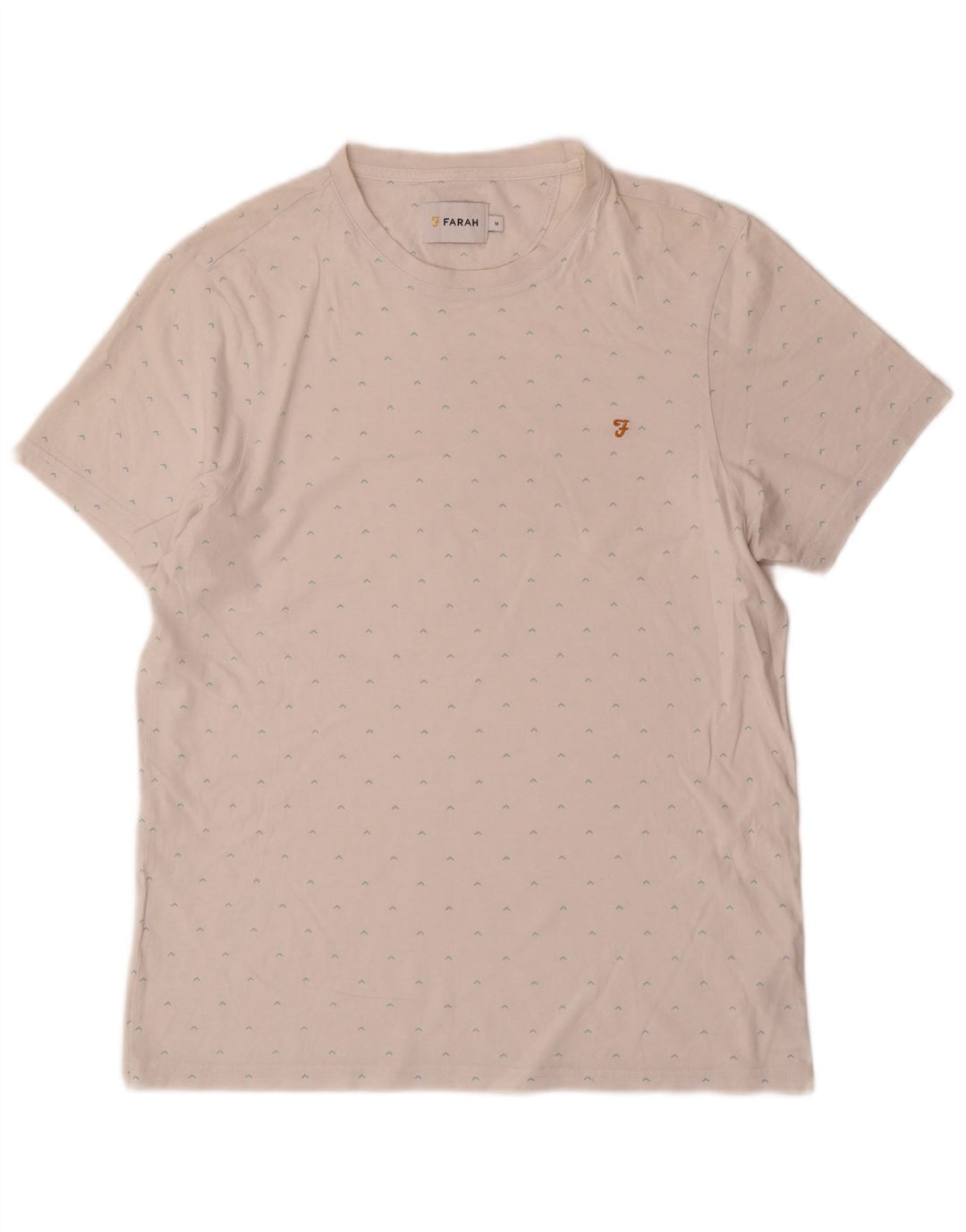 T-shirt da uomo con motivo astratto Farah Top in cotone bianco medio