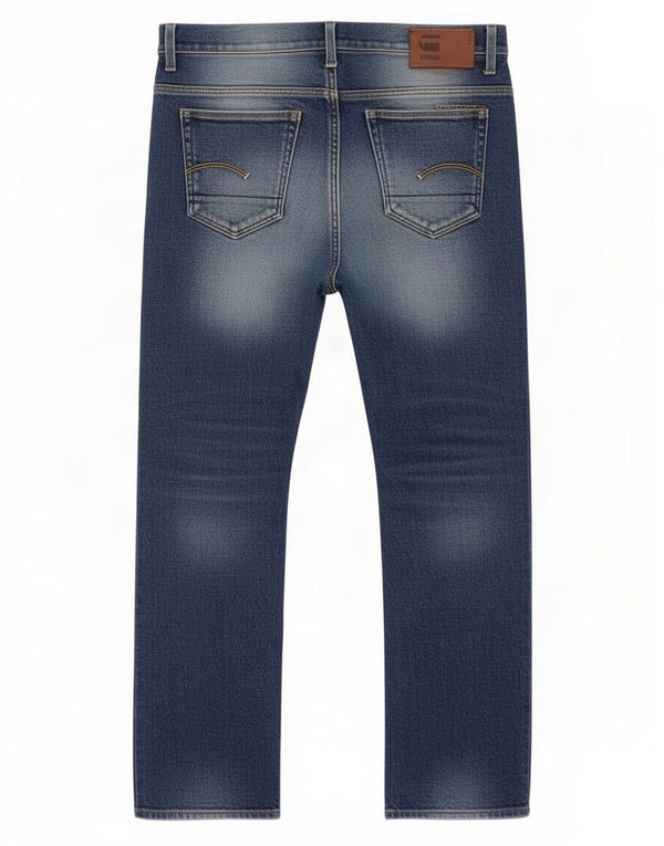 G-Star Mens 3301 Distressed Straight Jeans W34 L30 Blue Cotton