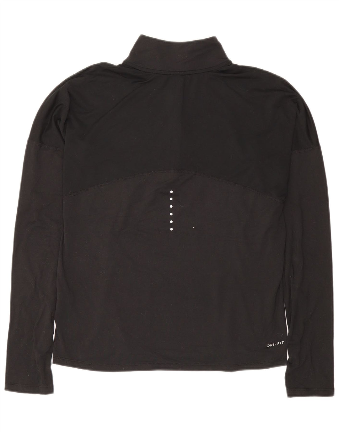 NIKE Top da tuta pullover con zip e collo Dri Fit da donna UK 10 Small Nero
