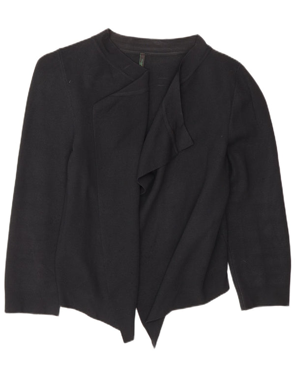 Maglione Bolero aperto da donna Benetton UK 16 grande viscosa nera